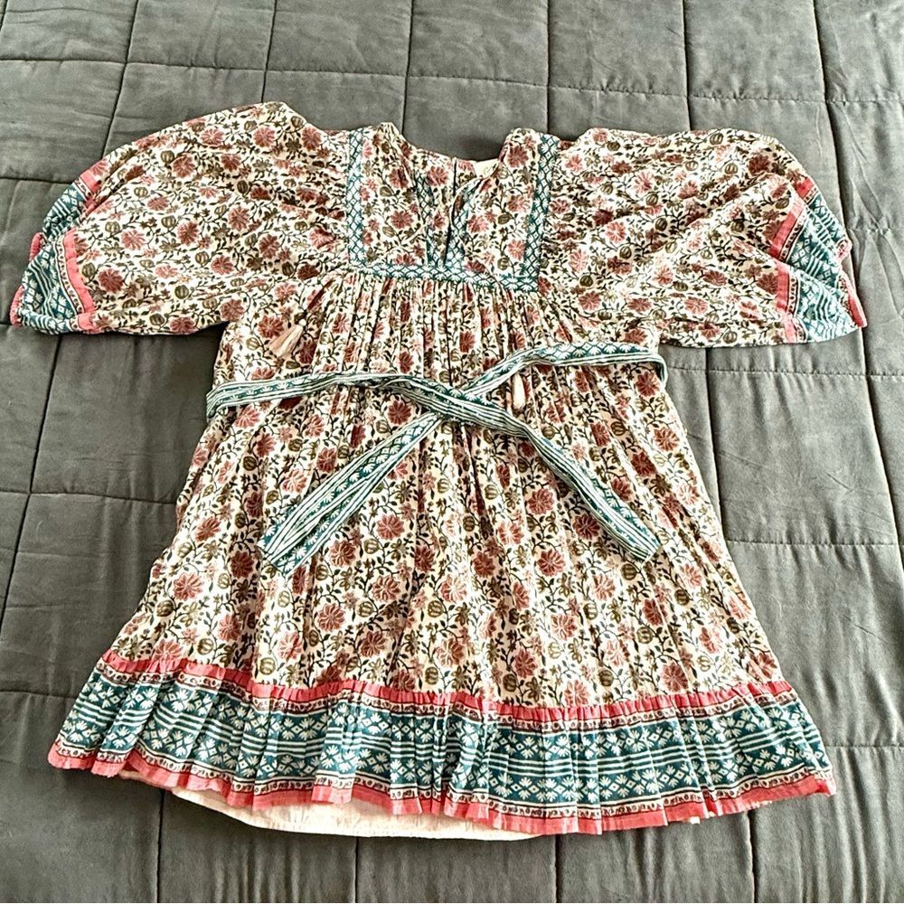 Cleobella Women’s Bohemian Magdalena Sunset Mini Dress With Tie Belt Size Large - Picture 2 of 9